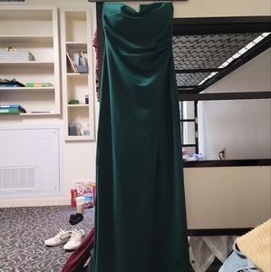 Emerald green strapless formal dress